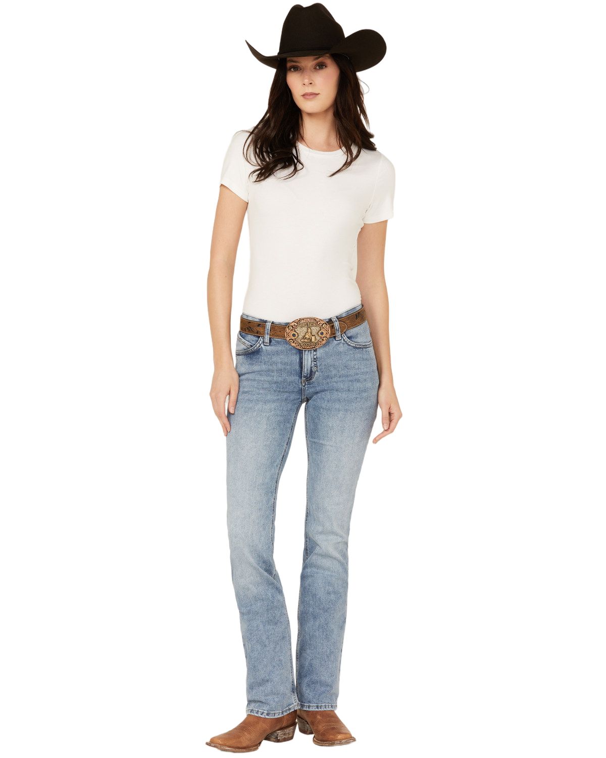 Wrangler Women's Nadia Medium Wash Mid Rise Ultimate Riding Bootcut Stretch - - Picture 5 of 21